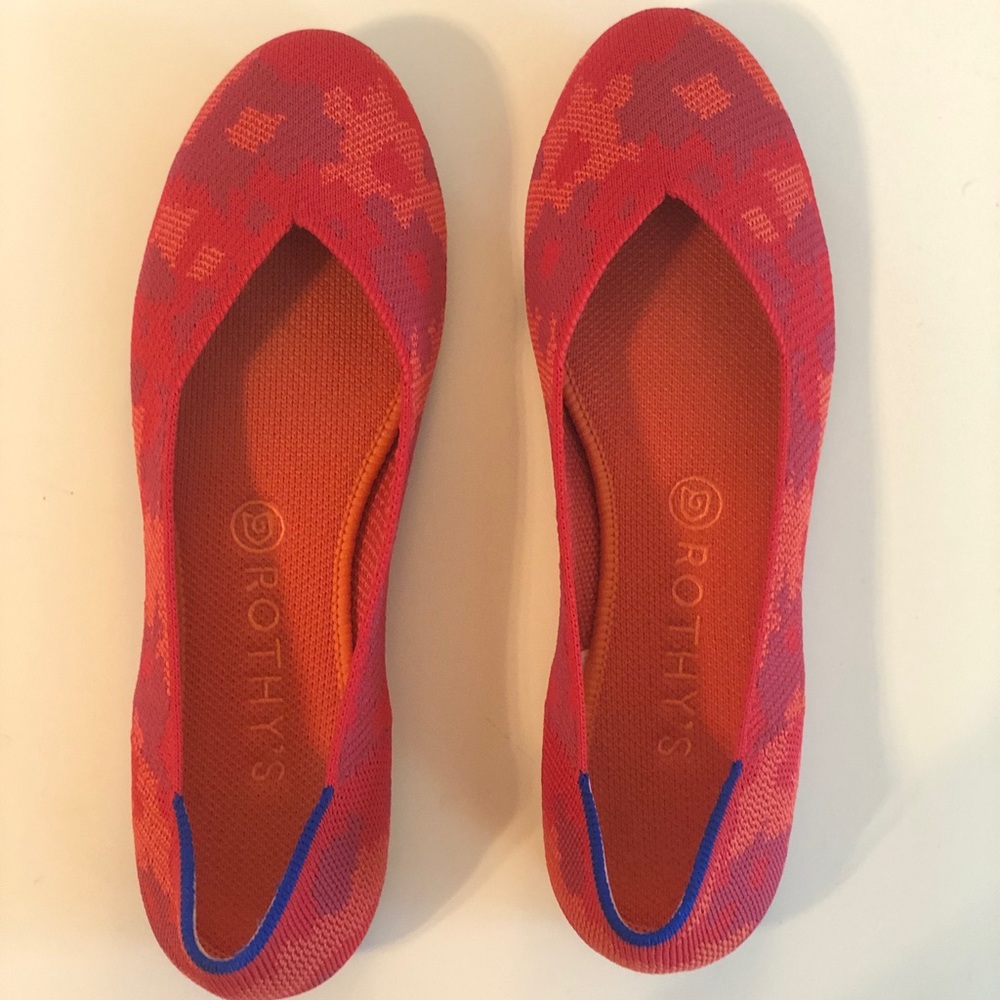 EUC Rothy's Flat Red Botanicamo size 9